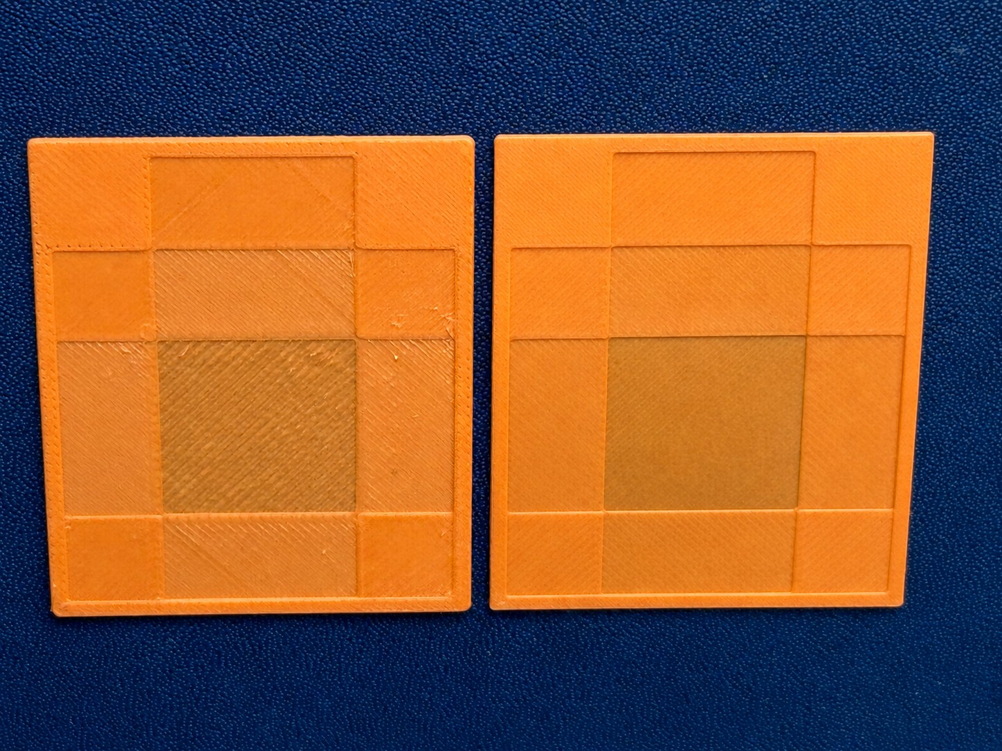 3D printed lantern windows with rough, uneven first layer showing severe over-extrusion